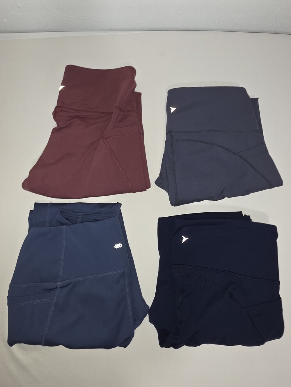 Leggings(Size L) Bundle Of 4- Navy, Denim Blue, Charcoal, Burgundy